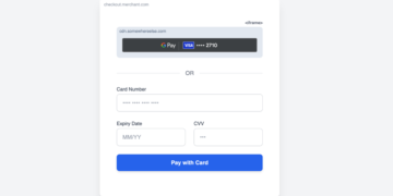 Google Pay inside sandboxed iframe for PCI DSS v4 compliance