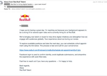 New Phishing Emails Faux to Provide Jobs to Steal Fb Logins – Hackread – Cybersecurity Information, Knowledge Breaches, Tech, AI, Crypto and Extra