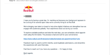 New Phishing Emails Faux to Provide Jobs to Steal Fb Logins – Hackread – Cybersecurity Information, Knowledge Breaches, Tech, AI, Crypto and Extra