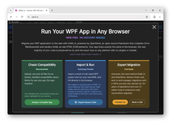 XAML.io provides “Migrate from WPF”: run an present WPF utility on the internet