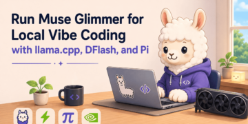 Run Muse Glimmer for Native Vibe Coding with llama.cpp, DFlash, and Pi